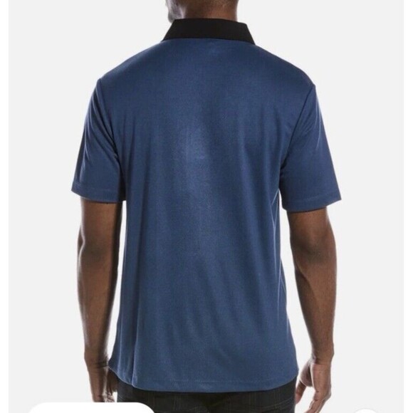 Magaschoni Men’s XXL Blue Black Contrast Collar Polo Shirt Golf‎ Casual - Picture 8 of 11